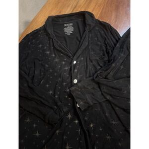 Kickee Pants Pajamas Set PJs Two Piece Black Stars Small‎ Bamboo